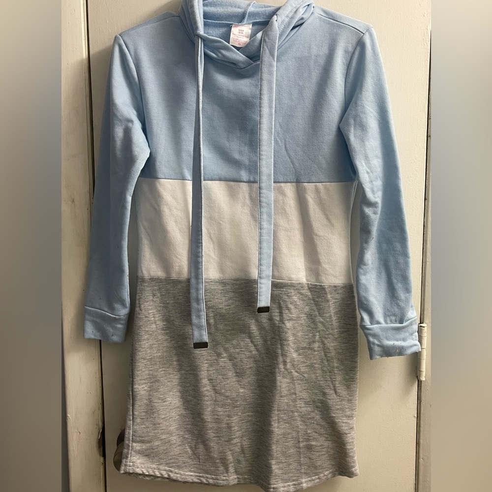 Multi Colored Pull Over Hoodie Dress